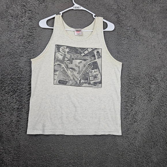 Oneita Power T Mens M Escher‎ Relativity Art Tank Top Made USA